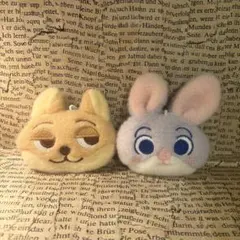 【現品限り】ズートピア ぬいぐるみキーホルダー　ニック＋ジュディペアセット