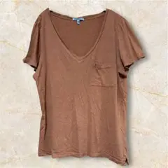 ❣️charlotte russe ブラウン Vネック Tシャツ 【M】のサムネイル