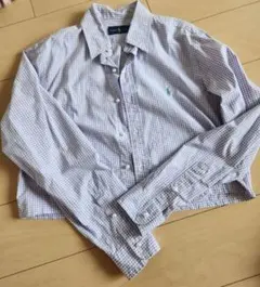 ラルフシャツ　パールボタン　古着リメイク