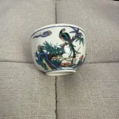 九谷焼 武生窯 湯呑み茶碗 鳥 花柄 和食器