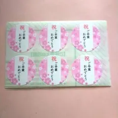 卒業おめでとう　シール　桜デザイン　48枚セット
