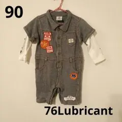 76Lubricant 重ね着風ヒッコリーロンパース　90