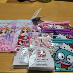 ハローキティ マスキングテープ＆ポーチセットリカちゃんシールブック