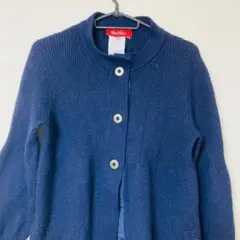 MaxMara studio ノーカラー ニット ネイビー Mサイズ