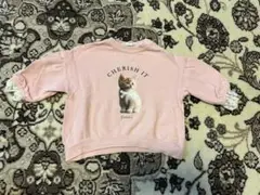 Cottoli 猫プリント トレーナー ピンク