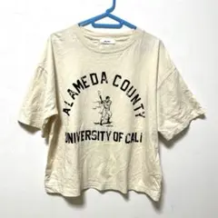 niko and ... ニコアンド カレッジロゴ Tシャツ アイボリー