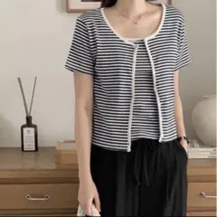 【美品】LAURENHI 半袖カーディガンセットのサムネイル