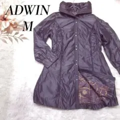 ADWIN ジャケット アウター モッズコート M しぼり ベルト付き 総柄裏地