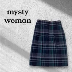 mysty woman チェック柄膝丈タイトスカート Fのサムネイル