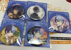 プロセカ プロジェクトセカイ はぴこれくじ 箔押し缶バッジ 青柳冬弥
