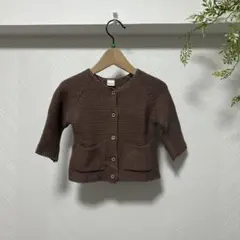 テータテート カーディガン 茶色 80cm