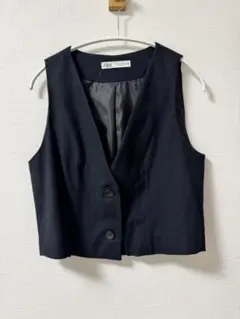 ZARA ブラック ベスト EUR S