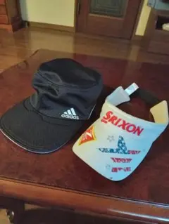 ★adidas★SRIXON★ゴルフキャップ/サンバイザー★黒★白★2点セット★
