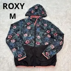 ROXY M フラワー柄 フード付き ウィンドブレーカー