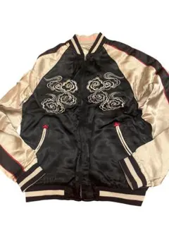 飛翔白麗 スカジャン 和 心 弁慶 牛若丸 刺繍 リバーシブルスカジャン