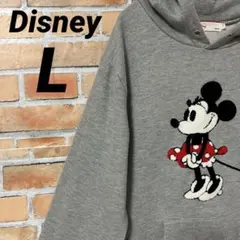 Disney パーカー フーディー 裏毛 ミニーマウス 立体刺繍 アニメ キャラ