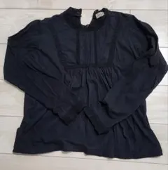 サマンサモスモス レーススタンドネックカットソー 黒 ブラック 長袖 カットソー