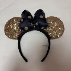 ディズニー カチューシャ スパンコール ゴールド