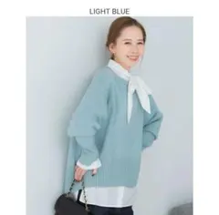 URBAN RESEARCH ROSSO 長袖 ニット ライトブルー