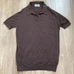 美品JOHN SMEDLEY ジョンスメドレーブラウン スキッパーポロシャツ S