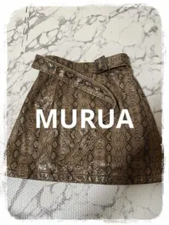 ☘️P1☘MURUA パイソン バブリーminiスカート M