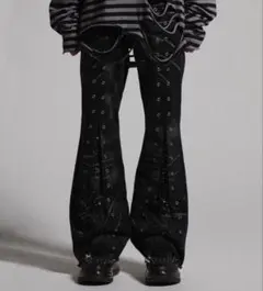 美品】seyto ハンドペイントワイドバギーデニムパンツ - メルカリ