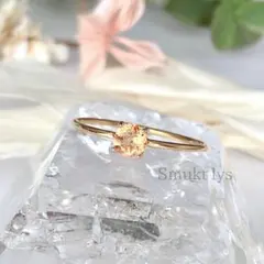 天然石 インペリアルトパーズ ラウンドファセットカットリング ゴールド シルバーのサムネイル