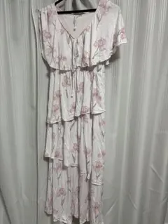 花柄 カップ付き マキシ丈 ルームウェア