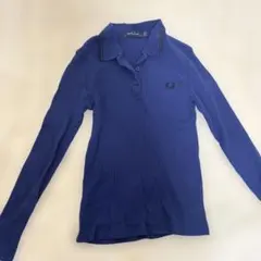 FRED PERRY ブルー 長袖ポロシャツ UK 10