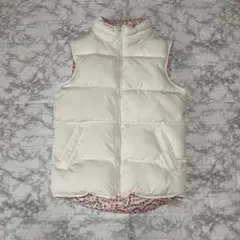 GAP ギャップキッズ ダウンベスト 中綿 ホワイト 花柄 極暖 160