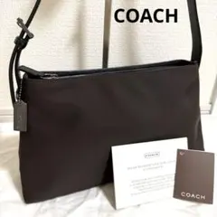 COACH ワンショルダーバッグ　レザー　ナイロン　ブラウン　7406 チャーム