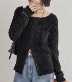 mystic シャギーリブカーディガン　トップス