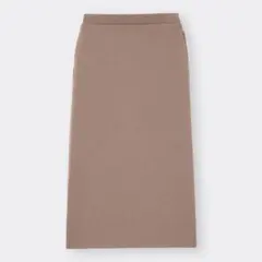 GU カットソーナローミディスカート　ブラウン　S