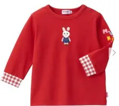 110cm ミキハウス　うさこ　長袖　ロンT 赤　チェック　新品未使用☆