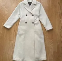 アイボリー ダブルブレスト ロングコート