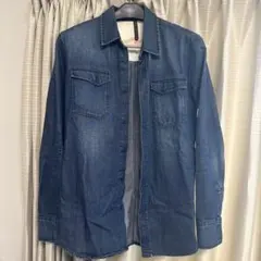 Nudie Jeans ダークブルー デニム長袖シャツ Mサイズ