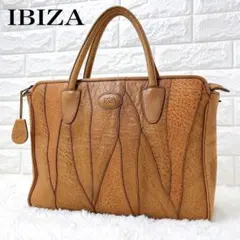 極美品✨IBIZA イビザ パッチワーク ビジネスバッグA4可 レザー キャメル