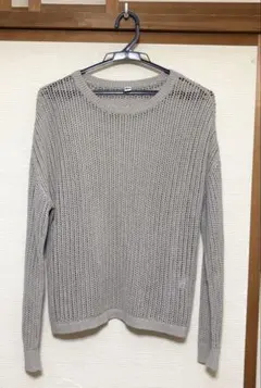 UNIQLO メッシュニット 長袖 ベージュ Mサイズ