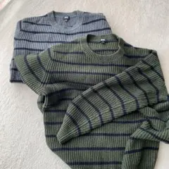 UNIQLO ストライプニットセーター 2色セット