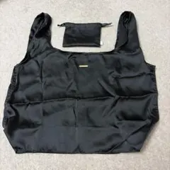 【新品】rienda ブラック サテン エコバッグ 収納ポーチ付きのサムネイル