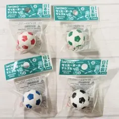 イワコー おもしろ消しゴム サッカーボール 4色セット