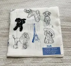 プードル リネン ハンカチ 麻100% 大判 44cm パリ エッフェル塔のサムネイル