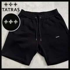 【2025年・極美品】タトラス/ハーフパンツ/前後ロゴ/スウェット/黒/2のサムネイル