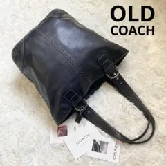 COACH オールドコーチ 黒 通勤 A4収納 トートバッグ バケツ型 レザー