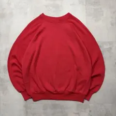 90s US제 J.E.MORGAN 스웨트 무지 로즈 레드 남성 짧은 길이
