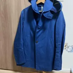 Orcival メンズフード付きブルーコットンジャケット