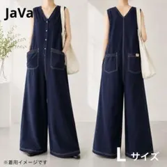 JaVa×クラシカルエルフ 綿100% 配色ステッチ オールインワン Lサイズのサムネイル