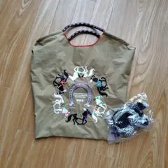 ボールアンドチェーン　馬の刺繍付きエコバッグ　別売りショルダー紐セット