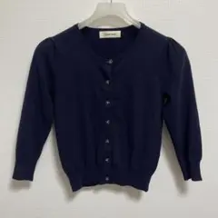 LAISSÉ PASSÉ 長袖カーディガン ネイビー モチーフボタン 38