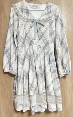 axes femme チェック柄 セーラー ひざ丈ワンピース